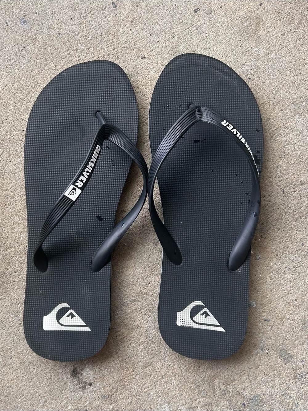 Quiksilver Men's Black Flip-Flop Sandals with Logo 14/15